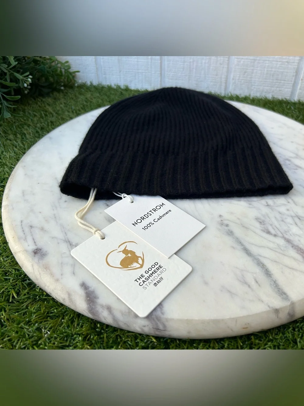 Rib Cashmere Beanie Nordstrom Black Rock/new  $45
